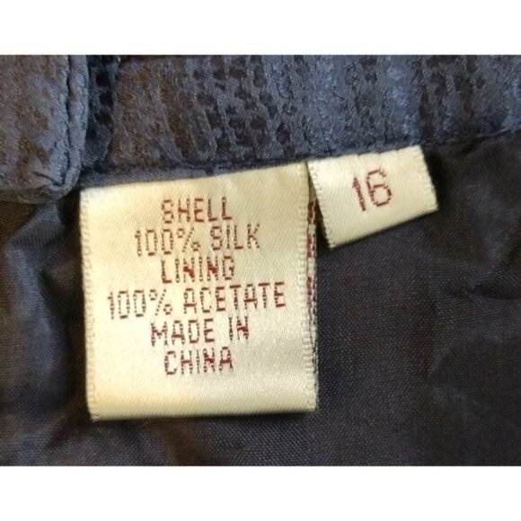Vintage Skirt 16 Silk Lined Zip Blue - Picture 3 of 10